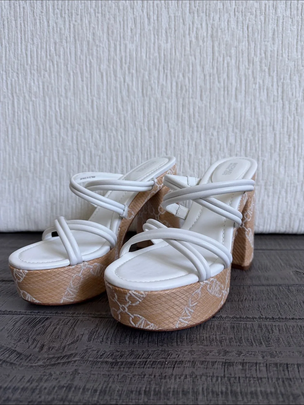 MICHAEL Michael Kors White Strappy Platform Sandals